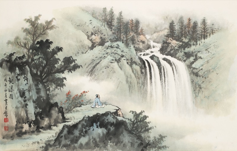 黃君璧-觀瀑圖｜2020夏拍- 帝圖拍賣- 領銜全台書畫文物類第一