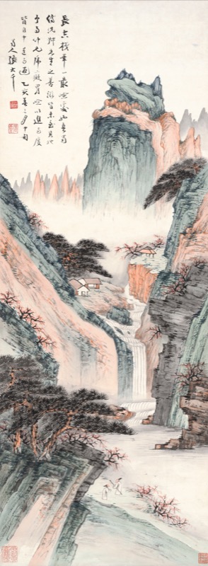 蘇富比再度刷新張大千拍賣紀錄張大千鈎金青綠山水劇迹仿王希孟