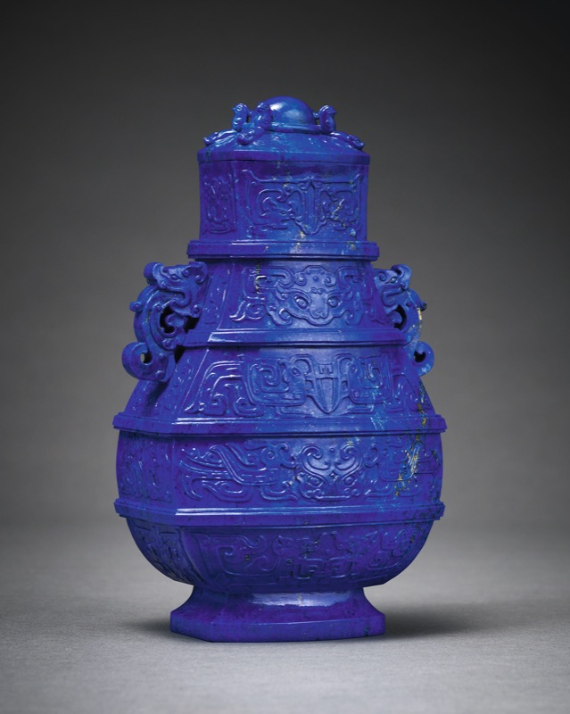 清青金石饕餮紋螭龍耳蓋瓶｜2023春季- 帝圖拍賣- 領銜全台書畫文物類第