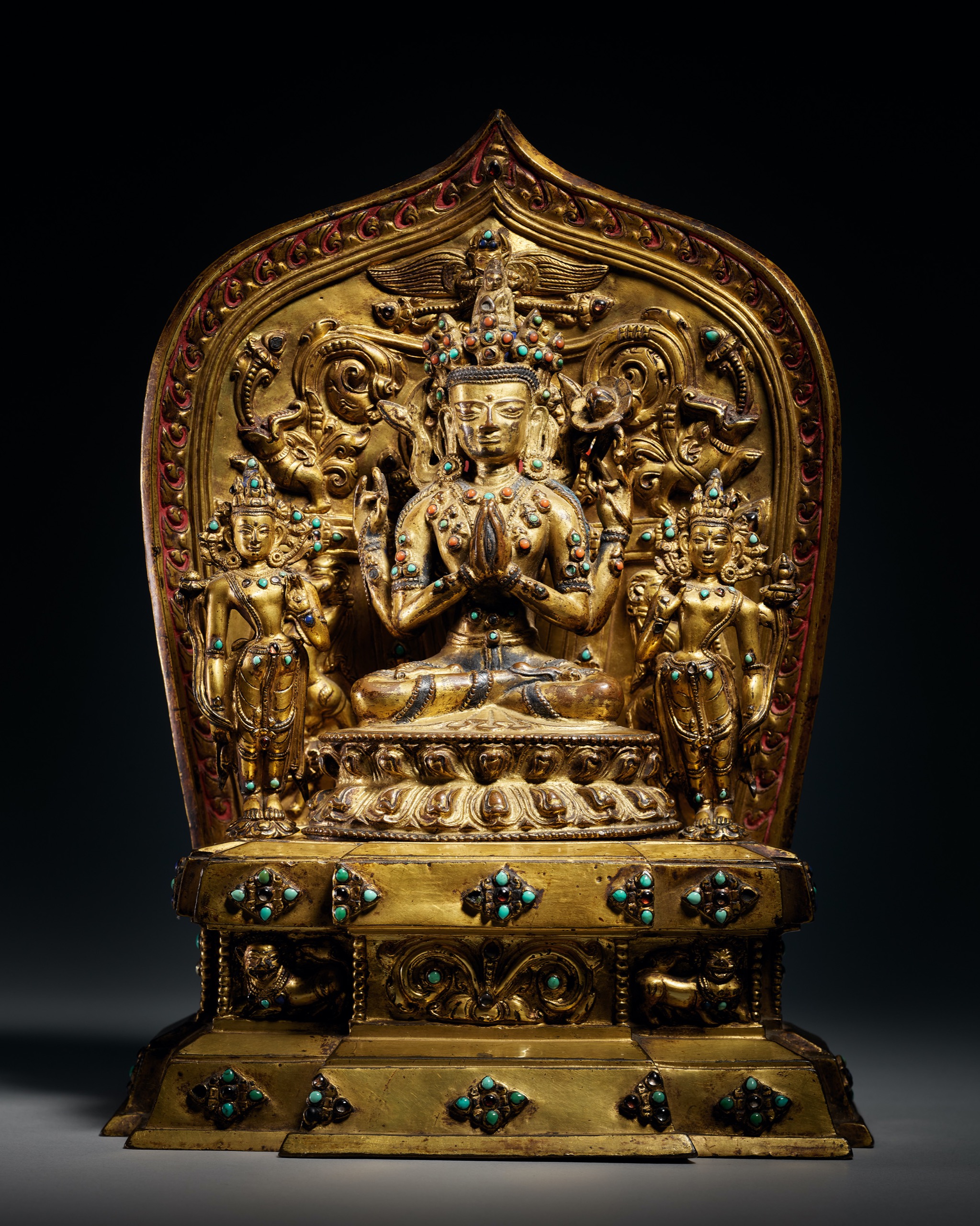 西藏15-16th 銅鎏金四臂觀音｜2023秋季- 帝圖拍賣- 領銜全台書畫文物類 