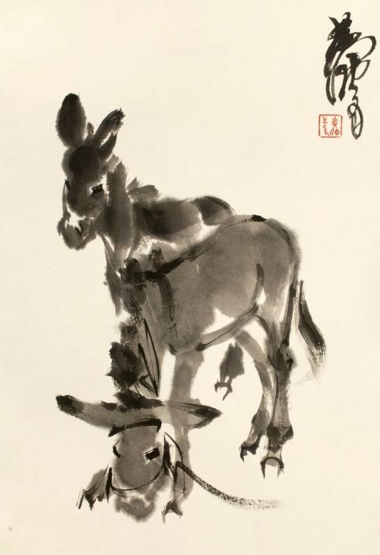 黃冑-雙驢圖｜2015迎春- 帝圖拍賣- 領銜全台書畫文物類第一拍賣品牌