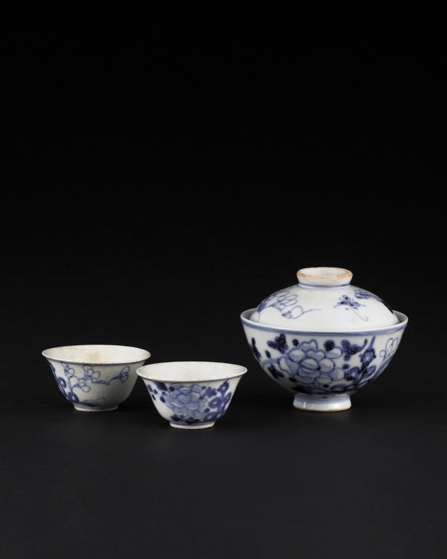清中期青花玉堂富貴蓋碗、茶杯組｜2024春季- 帝圖拍賣- 領銜全台書畫