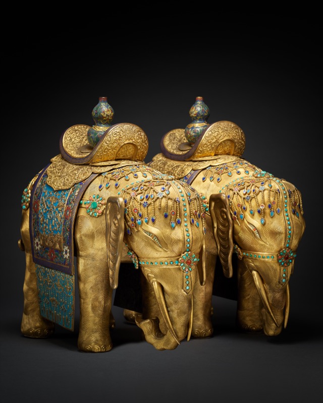 清乾隆御製掐絲內填琺瑯太平有象一對｜2024夏季- 帝圖拍賣- 領銜全台