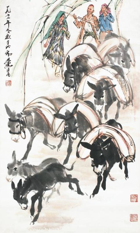 黃冑-送糧圖｜2017迎春- 帝圖拍賣- 領銜全台書畫文物類第一拍賣品牌