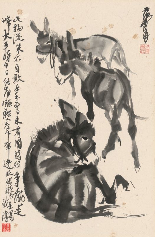黃冑 簡筆畫 黃胄驢| Huang Zhou, Donkeys | Inkspiration: Chinese