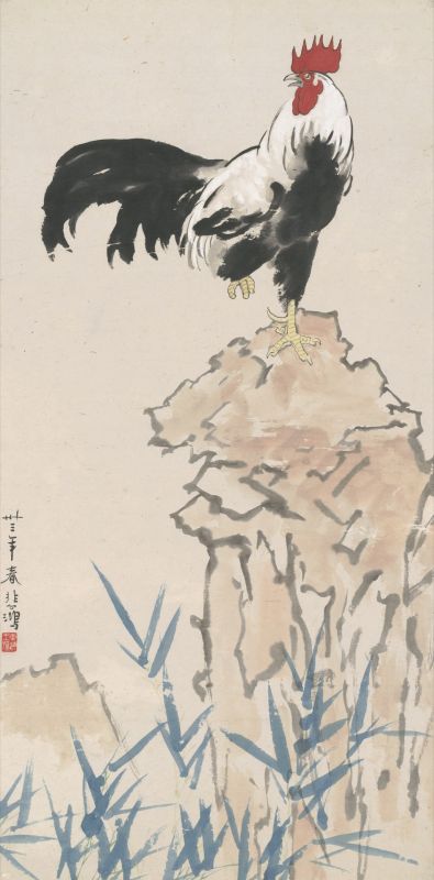 悲鴻 雞 徐悲鸿1928年全家福鸡-生肖动物-A4框画-H23071471901_艺千人