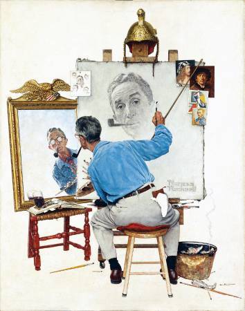 洛克威爾《自畫像》（Self Portrait），1960。圖/取自Wikiart。