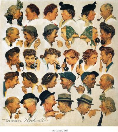 洛克威爾《流言》（The Gossips），1948。圖/取自Wikiart。