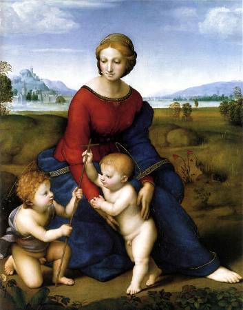 Raffaello Sanzio，《Madonna del Prato》。圖/取自wikipedia。