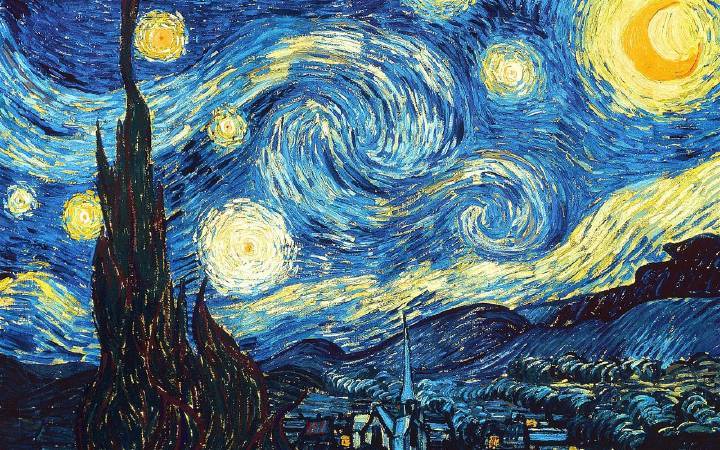 Van Gogh，《the starry night》，1889。圖/取自wikiart。