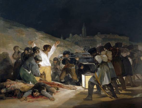 Francisco Goya，《The Third of May》， 1808 (Execution of the Defenders of Madrid) ，1814。圖/取自wikiart。