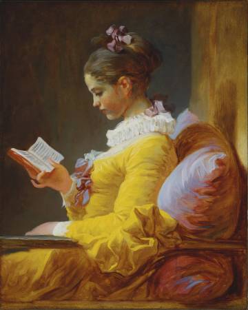 福拉戈納爾，《閱讀的少女》，圖/取自wikiart。