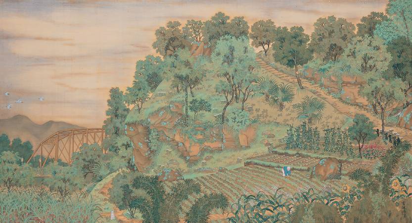 郭雪湖，《圓山附近》，1928。圖/取自臺北市立美術館。