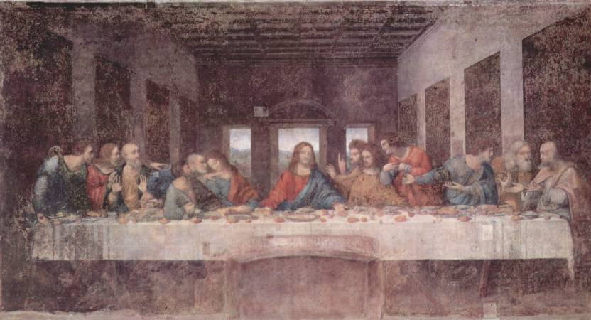 達文西《最後的晚餐》，1498。圖/取自Wikipedia。
