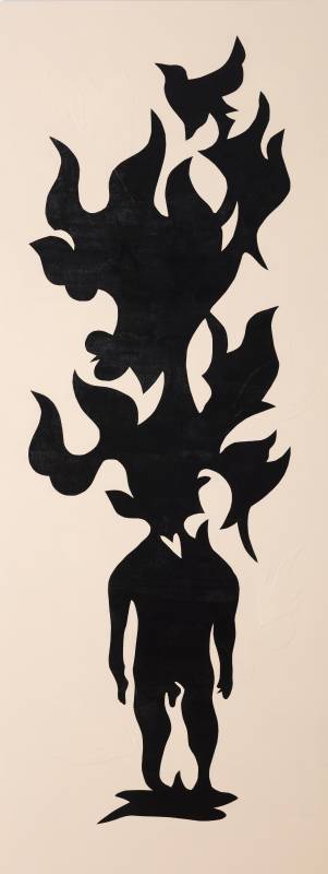 吳耿禎，《黑剪紙No.1─畫布系列》，2015。