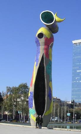 Joan Miró，《女人與鳥》。圖/取自Wikipedia。