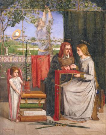 Dante Gabriel Rossetti，《The Girlhood of Mary Virgin》。