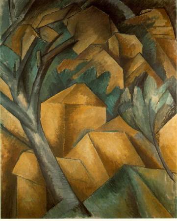 Georges Braque，《Houses at Estaque》，1908。