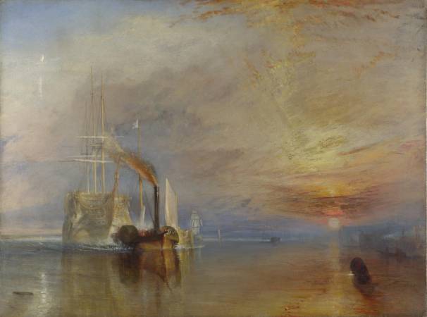 透納《被拖去解體的戰艦無畏號》，2005年被選為「英國最偉大的畫作」