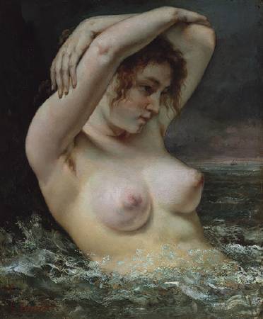 Gustave Courbet，《The Woman in the Waves》， 1868。圖/取自wikiart