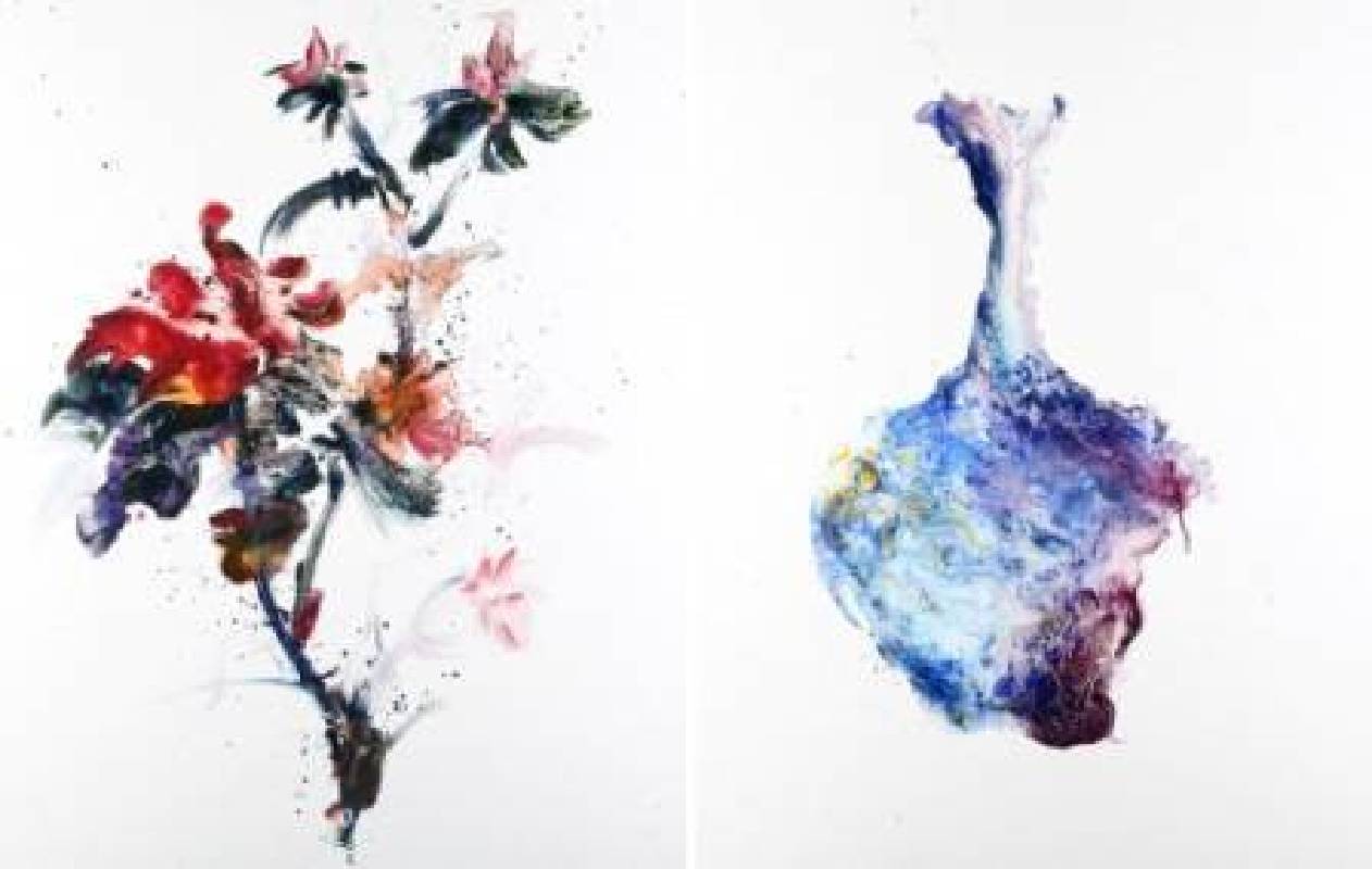 堉泉Yu Chuan, 花卉系列 No.7 Flowers Series No.7, 92x73cm x2, 油畫, 2015