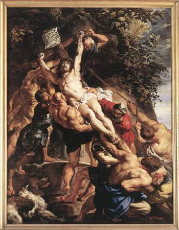 Peter Paul Rubens，《The Elevation of the Cross》，1610-1611。圖/取自Wikiart。