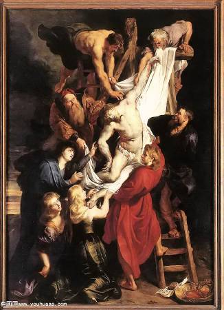 Peter Paul Rubens，《Descent from the cross》，1611-1614。 。圖/取自Wikiart。