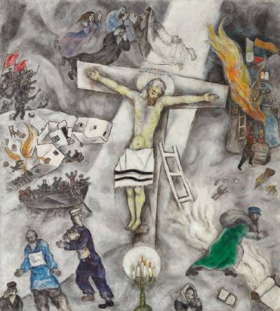 Marc Chagall，《White Crucifixion》，1938。圖/取自 wikiart。