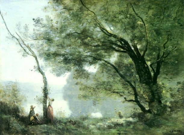 柯洛，《摩特楓丹的回憶》，1864。