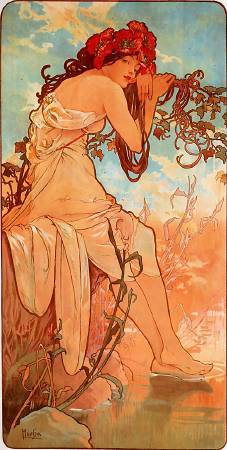 慕夏，《夏天》，1896。圖/取自Wikimedia。