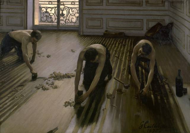 Gustave Caillebotte，《The Floor Scrapers》，1875。圖/取自Wikipedia