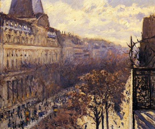 Gustave Caillebotte，《Boulevard des Italiens》，1880。圖/取自Wikipedia