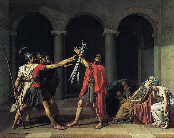 Jacques-Louis David，《The Oath of the Horatii》，1784。圖/取自Wiki Art