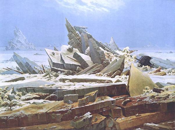 佛列德利赫，《冰之海》，1823–24。