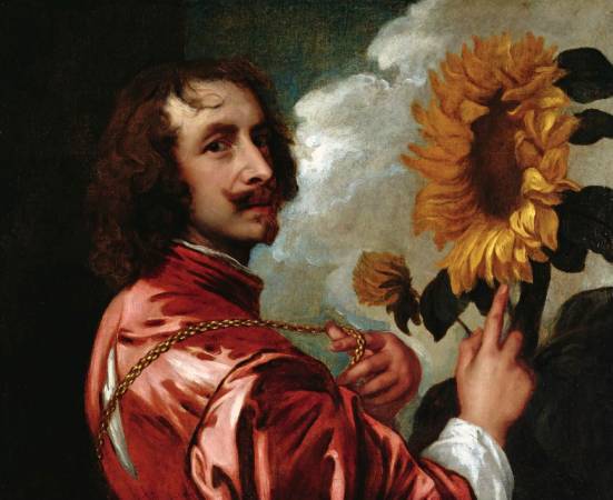 范戴克，《自畫像與向日葵》，1633。圖/取自Wikipedia。