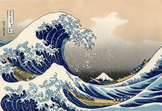 葛飾北齋，《富嶽三十六景：神奈川沖浪裏》，1831。圖/取自wikipedia