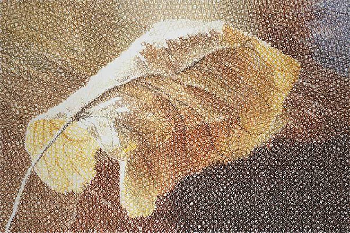鄭君殿，2014-2015，《葉子 II》，油彩／畫布，200 x 300 cm