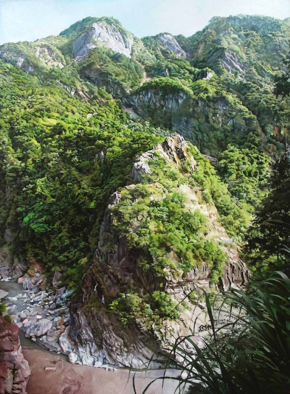 綠水，太魯閣國家公園Lushui,Taroko Gorge National Park_120x88cm_油畫、畫布 Oil on Canvas_2015