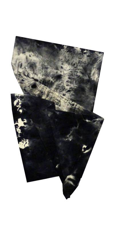 黃舜星, 無伴奏系列  P-F-17, 水、墨、紙本, 140x70cm, 2015,大象藝術空間館
