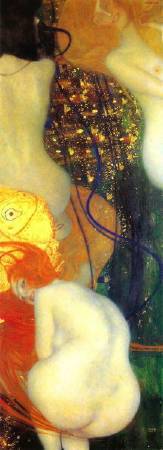 Gustav Klimt，《Gold Fish》(金魚)，1902。圖/取自https://commons.wikimedia.org/wiki/File:Klimt_-_Goldfische_-_1901-02.jpeg
