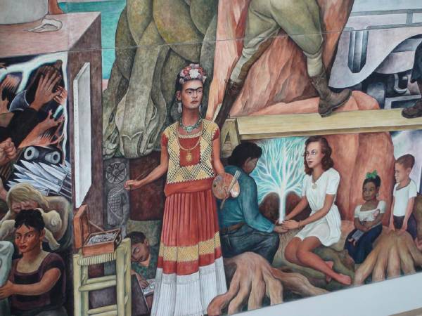 迪亞哥•里維拉畫作中的卡蘿。
