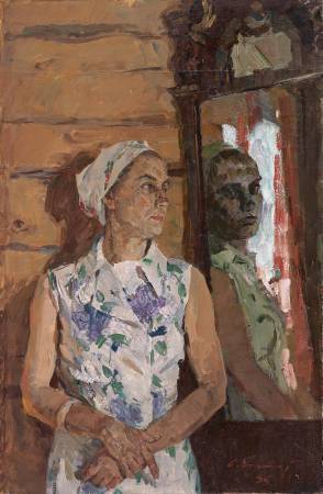 葉列梅耶夫，《鏡前妻子》，1985。