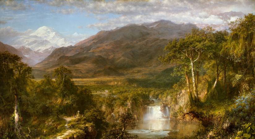 丘奇，《安第斯山脈之心》，1859。圖/取自Wikipedia。