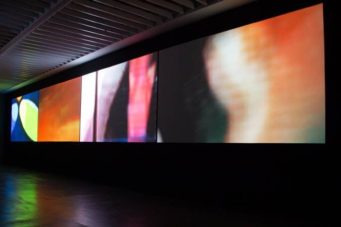 杜珮詩《抽象與真人動畫的「2014年10月18日戈洛夫金大戰魯比奧」》。圖/非池中藝術網攝。