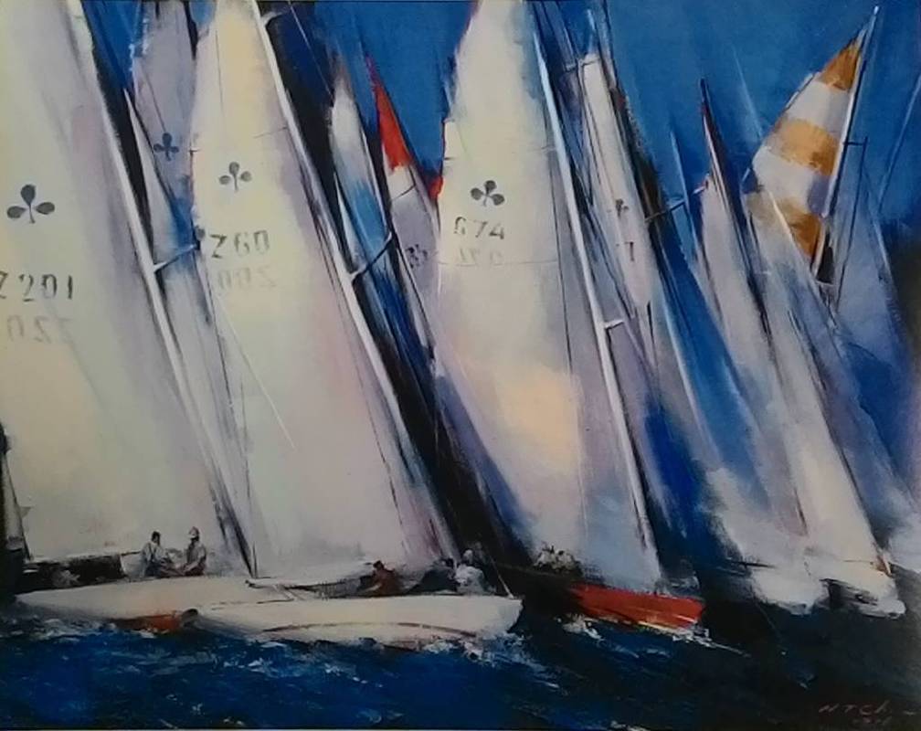 陳輝東《  飛向藍天 》  50F   油畫  1997