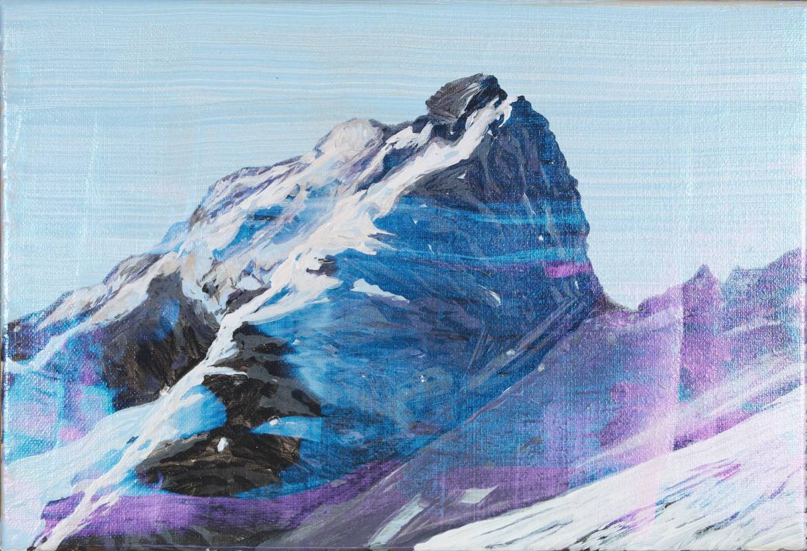 繪葉書10-新高主山的絕壁Ehagaki 10-Cliff on Main Peak of Mount Niitaka_許聖泓 SHIU Sheng-Hung_壓克力顏料、畫布Acrylic on Canvas_35x24cm_2015 