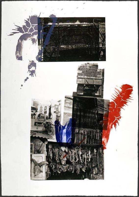 羅伯特 ‧ 羅森柏格 Robert Rauschenberg, 摩洛哥 Morocco, 1989, 凹板印刷 intaglio print , 105 cm x 74 cm