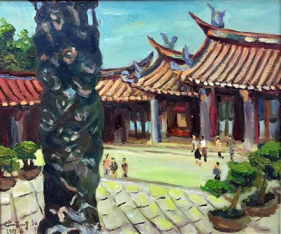 臺北孔廟 1995．38×45cm．油彩畫布
