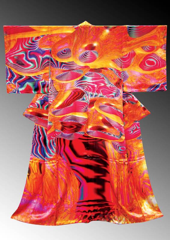 電腦和服誌CG Kimono_數位印刷、布料_Digital-print, Fabric_190 x 170 x 10 cm_2007