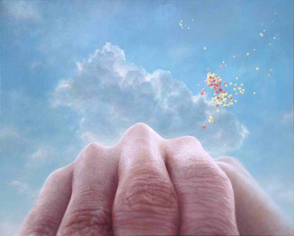 侯忠穎 Hou Chung Ying，有氣球的夢 The Dream with Balloons 167x134cm 布面油畫 Oil on Canvas 2017
